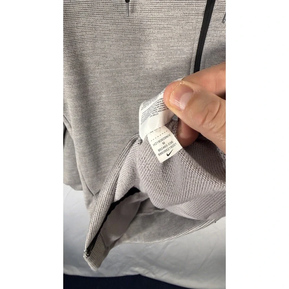 nike dri fit Full Zip Hoodie Heather Knit Training Athletic Sweater Gray Men's M